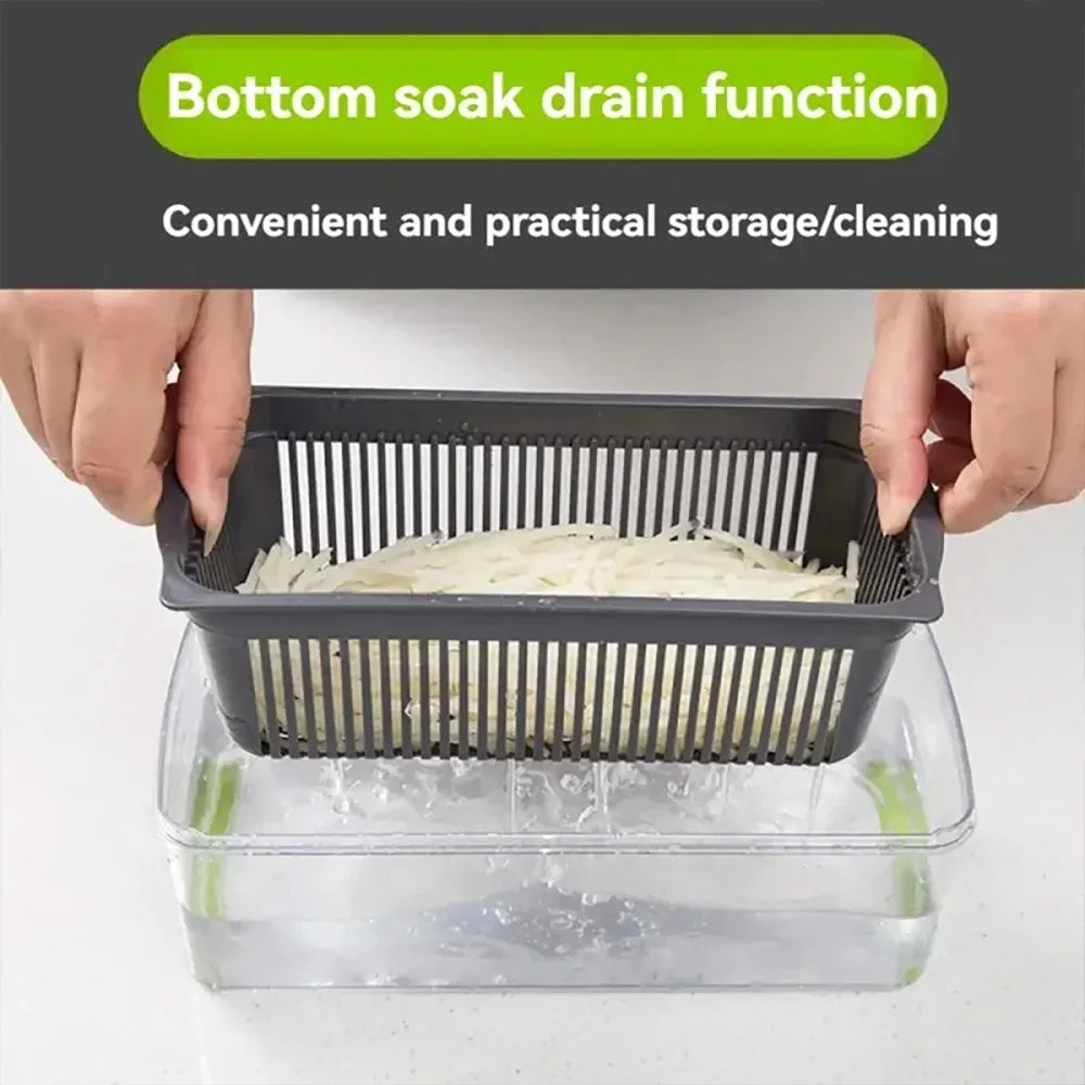 16IN1 Multifunctional Vegetable Chopper Handle Food Grater Dicer Vegetable Slicer Egg Liquid Separator Peeler Kitchen Gadgets