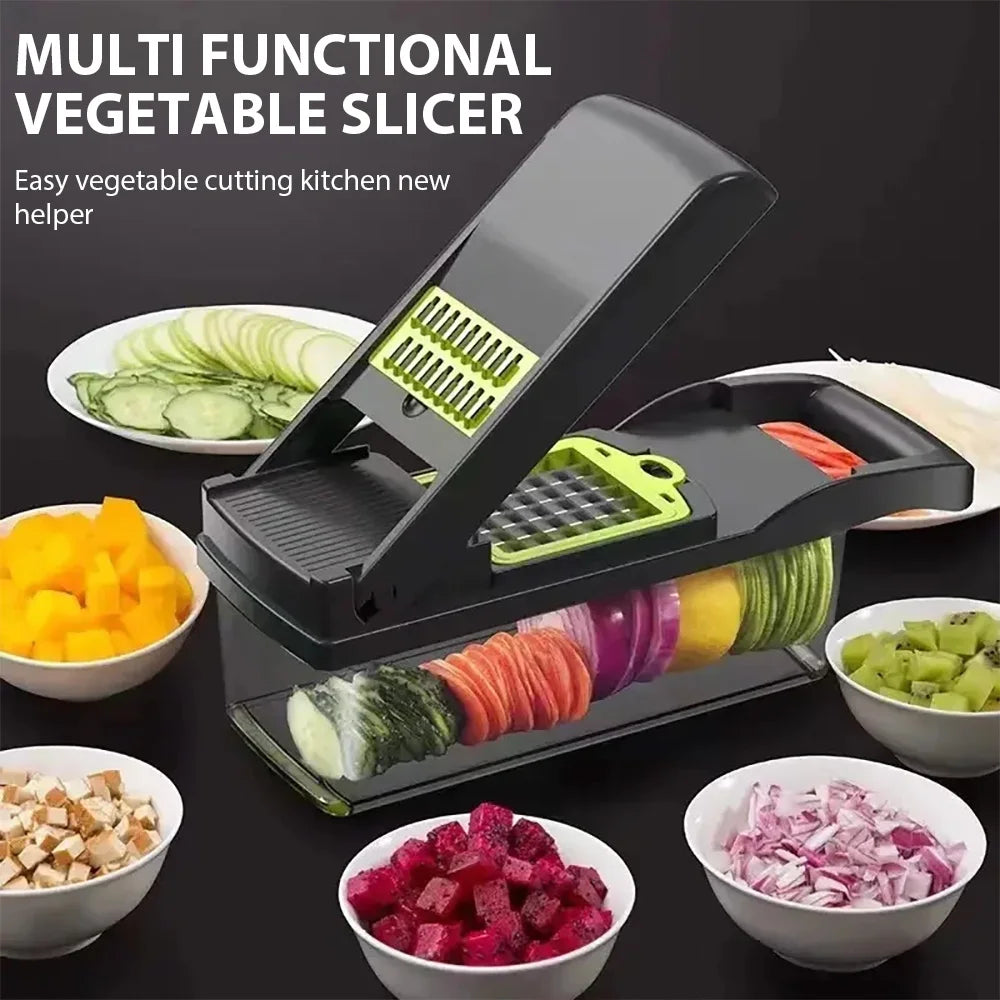 16IN1 Multifunctional Vegetable Chopper Handle Food Grater Dicer Vegetable Slicer Egg Liquid Separator Peeler Kitchen Gadgets
