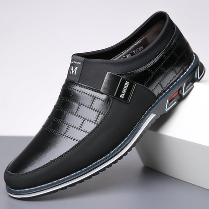 men's large size casual leather shoes