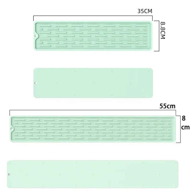 55/35cm Silicone Tableware Cushion Anti Slip Sink Tray Kitchenware Protection Mat Dish Drying Cushion Pad Storage Sink Drain Mat