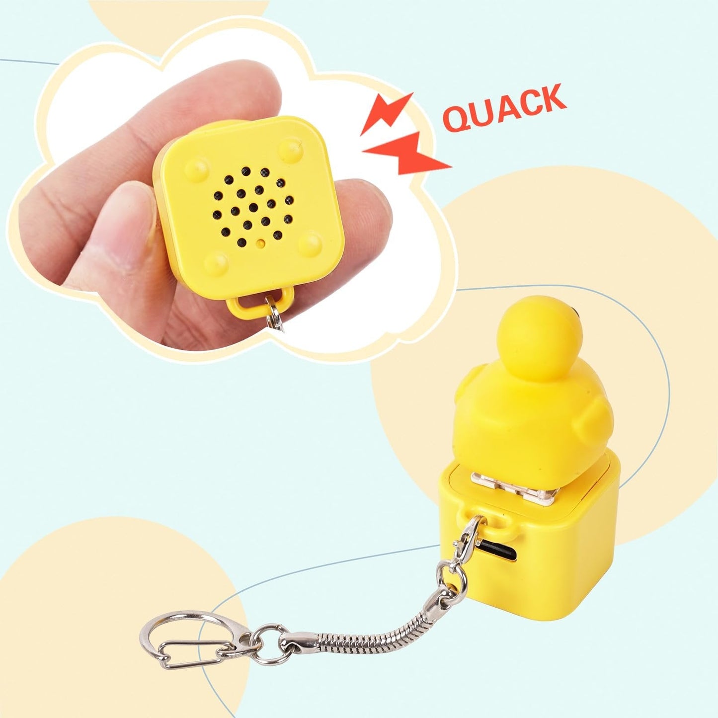 Frog Croaking Fidget Toy - Rechargeable Frog Croaking Keychain, Frog Croaking Stress Reliever with Colorful Lights, Fun & Portable Anxiety Relief Toy