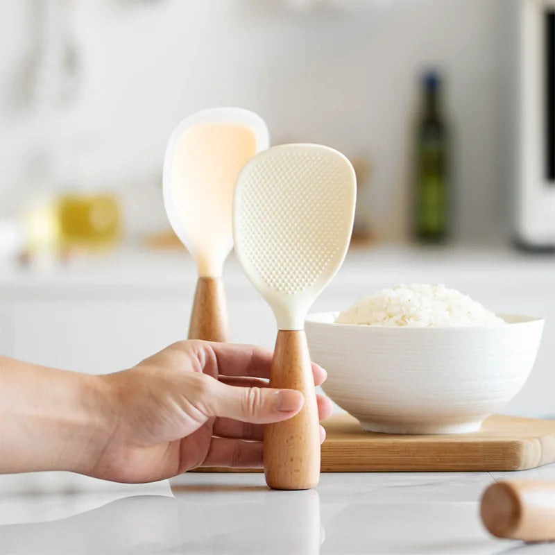 1Pc Silicone Cooking Spoon – High Temperature-Resistant, Anti-Scalding Non-Stick Kitchen Utensil